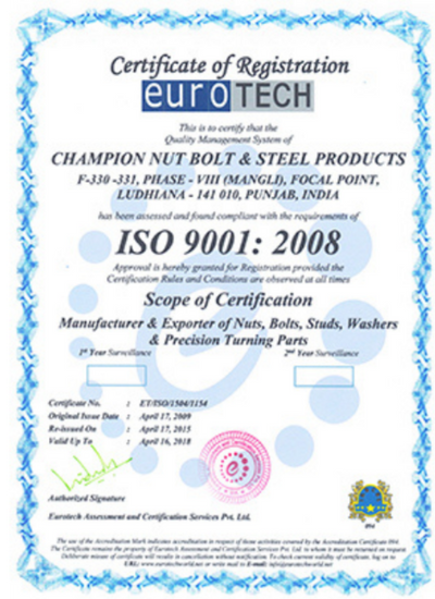 ISO Certificate